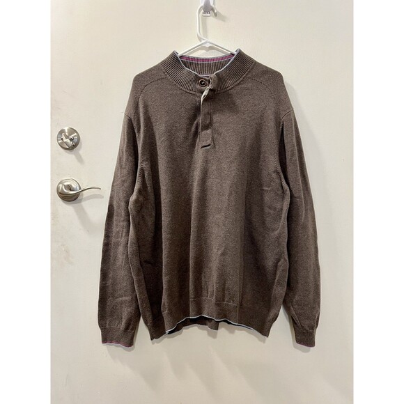 Tommy Bahama Mens Brown Tight Knit Sweater Pullover Cotton Nylon Size XXL - Picture 4 of 11